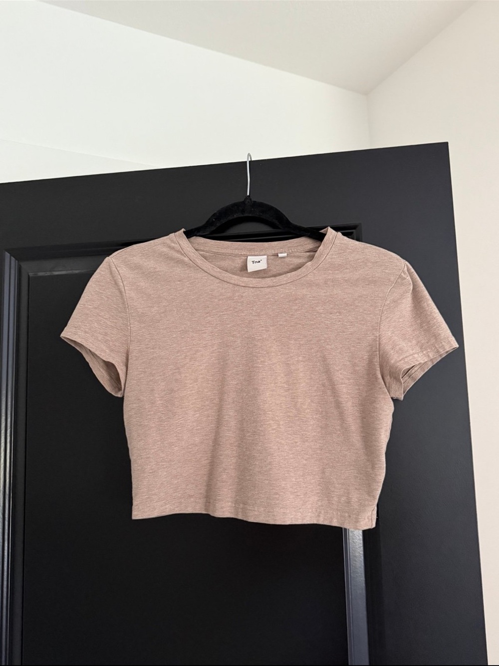TNA Cropped Crew Tee - Taupe